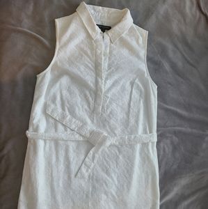 NWOT Banana Republic White Embroidered Collar 100% Cotton Dress